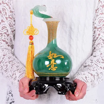 Pașnică Dornic De Vaza Ornamente Decor Acasă Accesorii Vaza Figurine De Stil Chinezesc Feng Shui Meserii Compania Deschiderea De Cadouri