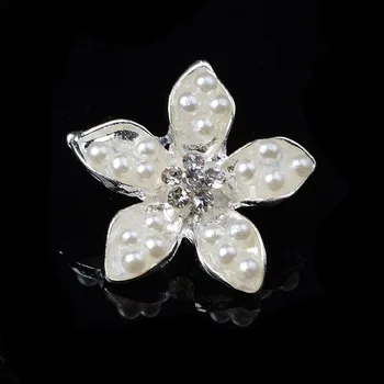 50pc 19*19mm Rose de Aur/argintiu Materialul Aliaj Pearl Flower Charm Pandantiv Pentru Bijuterii de Nunta DIY Bijuterii lucrate Manual Face