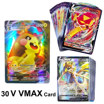 30PCS Pokemon V VMAX Stralucitoare Carduri engleză TAKARA TOMY Tranzacționare Joc de Luptă Carte de Colecție Booster Box Copii Jucarii pentru Copii Cadouri