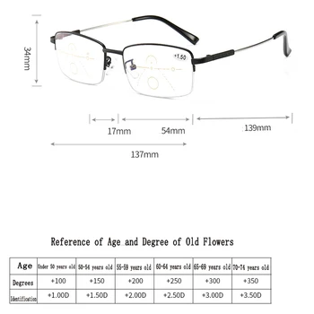 Progresivă multi se concentreze ochelari de citit pentru barbati femei anti blue light ochelari aliaj Hipermetropie Prezbiopie Reade