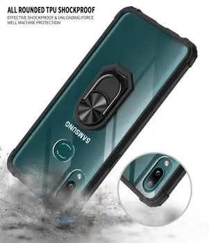 Pentru Samsung Galaxy A10 A20 A30 A40 A50 A70S M10 Caz Silicon Coajă de Telefon Suport Auto Magnetic Inel Cazuri de Telefon rezistent la Șocuri Acoperi