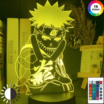 Anime 3D 16 Culori LED Noapte Lumină Lampă de Masă Touch Control de la Distanță Copiii Acasă Dormitor Decorative Nighlight Xmas Cadouri