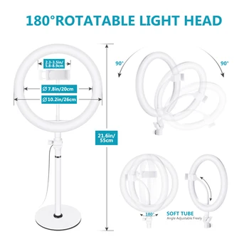 Neewer LED-uri de Lumină Inel de Masă Top 10-inch USB Inel de Lumina Temperatura de Culoare 3200-5600K 3 Moduri de Lumina cu Smartphone Flexibil Sta