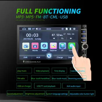 7 Inch Radio Auto Bluetooth Stereo Auto Mp5 Player cu Ecran Tactil de Sprijin FM USB TF Jucător de Parcare Asistată Monitor de Electronice Auto
