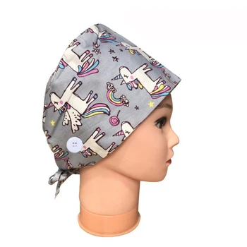 2020 Imprimare Nou reglabile, halat cu butonul femei barbati salon de muncă pălărie de laborator bonetă chirurgicală pălărie gorro de enfermera