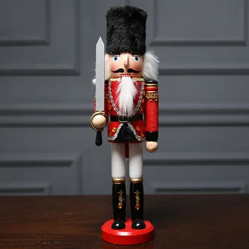 30cm Lemn spargatorul de Nuci Papusa Figurine Miniaturale de Epocă, Lucrări de Păpuși de Anul Nou Crăciun Ornamente de Decor Acasă Figurine