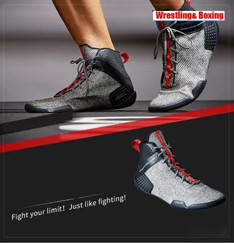 Oamenii de box profesionist de wrestling lupte cizme ochiurilor de plasă respirabil portabil sprijinirea băieți mari de formare box pantofi