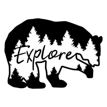 Exploreaza Urs Perete Decal Călătorie în Munți pictură Murală Pădure Tema Decor Camera pentru Copii Natură Bere Autocolant Perete Pepinieră de Artă AY1737