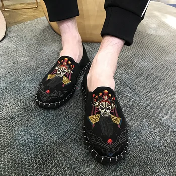 Beijing Manual Pânză Pantofi de Personalitate Broderie Fata Mazăre Pantofi pentru Bărbați Confortabil Adidas Respirabil Barbati Pantofi Casual 38-45