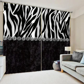 De lux Opace 3D Perdele Pentru Camera de zi, birou, Dormitor alb-negru perdele 3d cortina