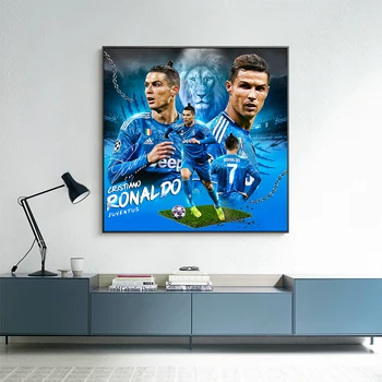 Fotbalul Modern Star Poster C-Ronaldo Leu Imprimare Panza Picturi Arta de Perete Sport Imagine pentru Camera de zi Cuadros Decor