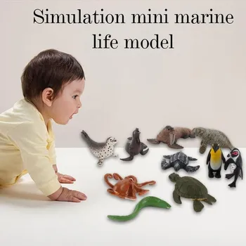 10buc/set Simulare Mini Viața Marină Modele de Jucărie Drăguț Animal Marin Modele de Simulare Ornament Copii Modele de Colecție Cadou