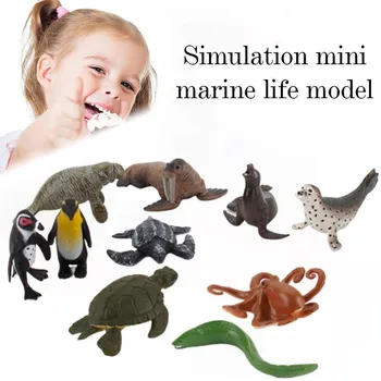 10buc/set Simulare Mini Viața Marină Modele de Jucărie Drăguț Animal Marin Modele de Simulare Ornament Copii Modele de Colecție Cadou