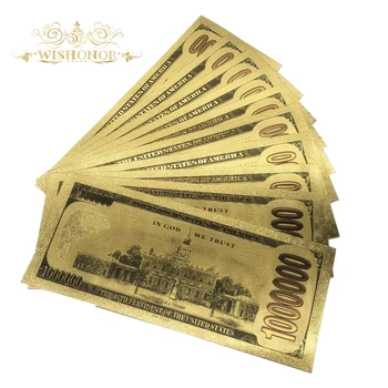 Wishonor 10buc/Lot Colorate SUA Trump Bancnote 1.000.000 De Dolari Facturile Bancnotelor în Aur 24K Placate cu Bani de Hârtie Pentru Cadouri