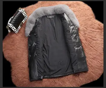 Jacheta Faux din Piele de Iarnă Haină de Blană de Vulpe Femeile Bumbac Hanorac pentru Femei Jachete Chaqueta Cuero Mujer KJ957