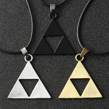 The Legend Of Zelda Colier Triforce Trinity Triunghi Amuleta Pandantiv Negru De Moda De Epocă Joc Bijuterii Cosplay Femei En-Gros