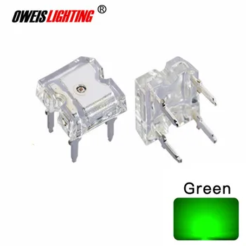 100buc Verde de Sus Plat LED-uri Piranha Transparent Obiectiv Clar Super Flux Ultra Luminos cu Unghi Larg Dreptunghi de Lumină Lampă