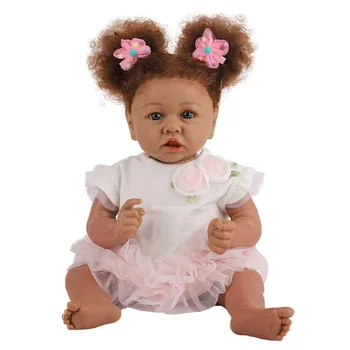 22 Inch Renăscut Copil De Crăciun 2020 Jucărie Dress Up Realist Copii De Moda Pentru Copii Toddler Plin De Siliciu Corpul Papusa Cadou Pentru Ziua De Nastere