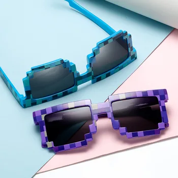 Mozaic ochelari de soare pentru femei geanta violet albastru carouri cadru pătrat ochelari de soare unisex retro umbra uv400 ochelari oculos de sol