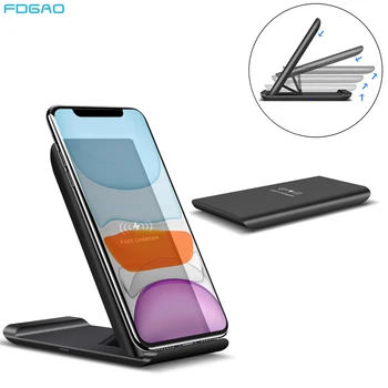 FDGAO 15W Încărcător Wireless de Tip C, Rapid de Încărcare Pad Stand de Încărcare Rapidă pentru iPhone 12 11 XS XR X 8 Airpods Pro Samsung S20 S10