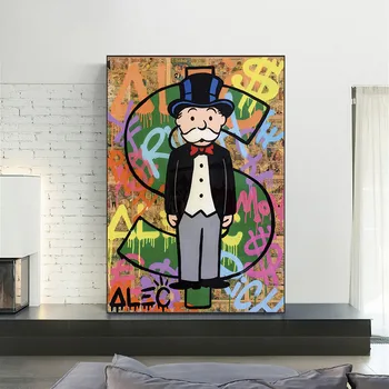 Alec Monopol de Perete de Arta Graffiti Bani Picturi pe Perete Postere de Arta, Printuri Lumea este A Ta de Artă Modernă Fotografii Neînrămate