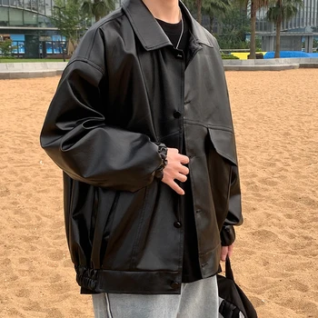 2020 Bărbați Iubitorii de Haine de Baseball din Piele Pu Motociclete Jachete Șanț Îmbrăcăminte rusă Liber Masculin Haine Slim Fit Sacou Negru