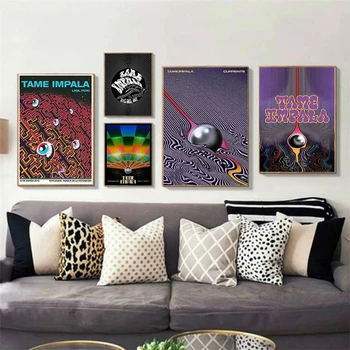 Noi Tame Impala Psihedelice Postere Si Printuri Trupa De Muzica Rock Tour Arta Panza Pictura Poze De Perete Pentru Camera De Zi Decor Acasă