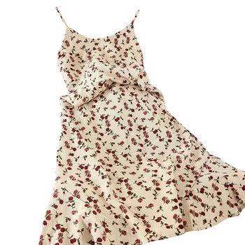 2019 noua moda de îmbrăcăminte pentru femei Floral Sling Rochie rochie de iarna M296