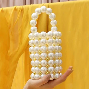 Țesute Manual Perla Saci De Seara Femei 2020 Mici De Lux Cu Margele Clapeta Cutie De Perle De Ambreiaj Poșete Și Geantă De Mână Doamnelor Mini Cross Body Bag
