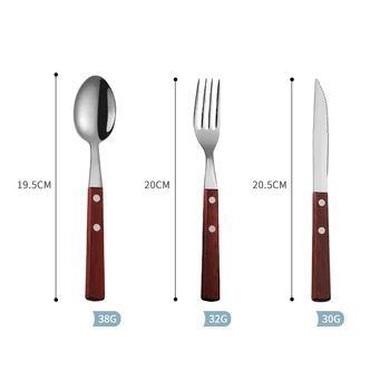 Tablewellware din Oțel Inoxidabil Set de cuțite Furculițe, Cuțite, Linguri Bucătărie Veselă Tacâmuri Set de Cină cu Lemn de Dropshipping