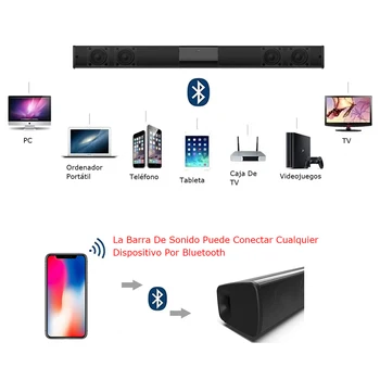 20W Coloana fără Fir Bluetooth Boxe TV Soundbar Muzica Stereo Home cinema Portabil de Sunet Suport Bara de 3.5 mm TF TV Pentru PC
