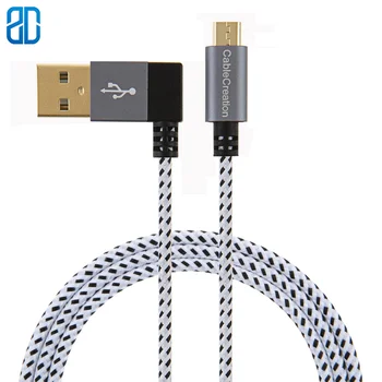 Unghiul USB 2.0 Cablu Împletit, de 90 de Grade Vertical Stânga USB 2.0 UN Barbat la Micro USB de sex Masculin, cu carcasă din Aluminiu Space Grey