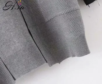 HSA Femei Mozaic Cardigan Pulover 2020 Noi Femeile Supradimensionate O-Gât Pulover Buzunare Sacou Tricot Topuri Femei Tricot Strat