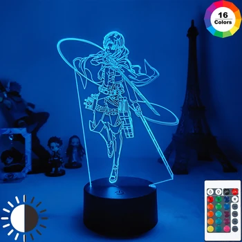 Acrilice Lampă de Masă Anime Atac pe Titan pentru Home Decor Camera Lumina Rece Copil Copil Cadou Căpitanul Levi Ackerman Figura Lumina de Noapte