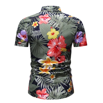 Cămașă Bărbați Summer Palmier De Imprimare Plajă Hawaiiană Camasa Barbati Casual Maneca Scurta Camasa Hawaii Masculin Slim Fit Casual Camasa Homme