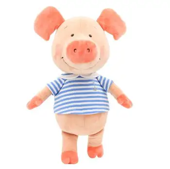 30cm 40cm Germania wibby porc roșu și albastru haine tricou cu dungi navy porc jucării de pluș daruri minunate 1buc