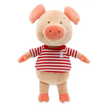 30cm 40cm Germania wibby porc roșu și albastru haine tricou cu dungi navy porc jucării de pluș daruri minunate 1buc