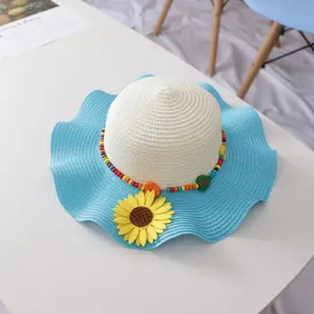 Noul Copil Pălărie de Floarea-soarelui de Vară pălărie de Paie Copiii Bloc de Soare UV protectie Panama Beach Pălărie Pentru Fete Baieti Os