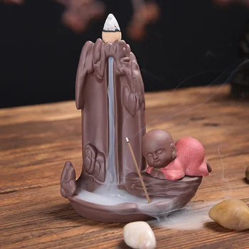 Home Decor Apa Cade Creative Călugăr Glonț Blackflow Conuri De Tămâie Sau Tămâie Stick Arzător De Fum Ceramice Cădelniță