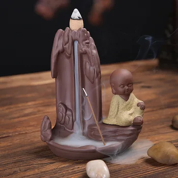 Home Decor Apa Cade Creative Călugăr Glonț Blackflow Conuri De Tămâie Sau Tămâie Stick Arzător De Fum Ceramice Cădelniță