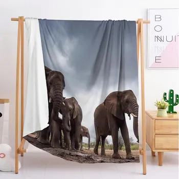 Noi elefant export Personalizate pături Mari și mici dimensiuni arunca pătură tapiserie de dormit pătura moale flanel pătură, lenjerie de pat