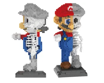 2550pcs Mini Micro Blocuri Schelet de inginerie Mario Bros Serie de Desene animate Anime Cifre Model Blocuri Model de Jucărie pentru Copii Cadouri