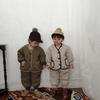 MILANCEL Haine pentru Copii Set Thicekn Copilul Hanorace și Pantaloni de Lungime Completă Toddler Boys Set Infant Costum Fată