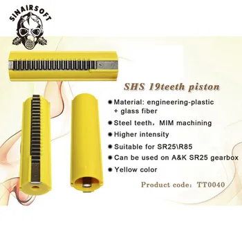 SINAIRSOFT Galben 19-tooth Full Metal Rack cu Piston se Potrivesc SR-25 și L85 Serie de Airsoft cutie de Viteze Vânătoare Accesorii de Paintball