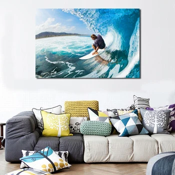 Surf Ocean Valuri Extreme Sport Panza, Postere, Printuri De Arta De Perete Pictura Tablouri Decorative Moderne Acasă Decorare De Arta