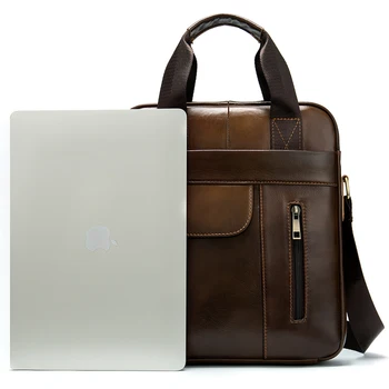 WESTAL bărbați saci de umăr din piele verticale document geantă de mână sac de mesager barbati laptop tote geanta crossbody pentru men8578