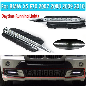 1 Pereche de 12V Auto DRL LED Diurne Lumina Zilei Pentru BMW X5 E70 2007 2008 2009 2010 Super Luminozitate rezistent la apa
