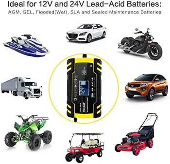 12V/24V 8A 3 Etape Automate Baterie de Pornire Rapidă Încărcător Adecvat Auto Motociclete Camioane AGM Deepcycle GEL de Plumb-Acid