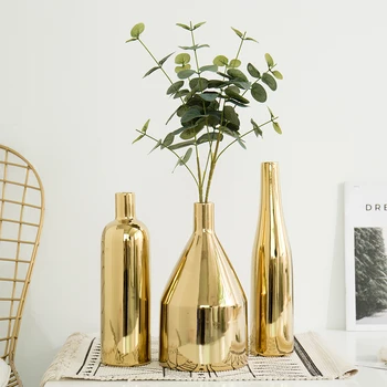 Aur Vaza Ceramica Nordic Decor Acasă Vaza de Flori Acasă Accesorii Decor Living Modern Decor Vase pentru Flori