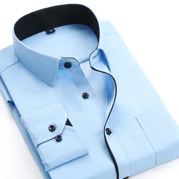 Brand Barbati Tricouri Rochie 2020 Casual cu Maneca Lunga Slim Fit de Înaltă Calitate de Afaceri Solid Cămașă Bărbați Plus Dimensiune 4XL Camisa Masculina